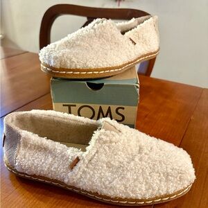 Toms Natural Plush Faux Shearling Slip-Ons